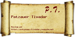 Patzauer Tivadar névjegykártya